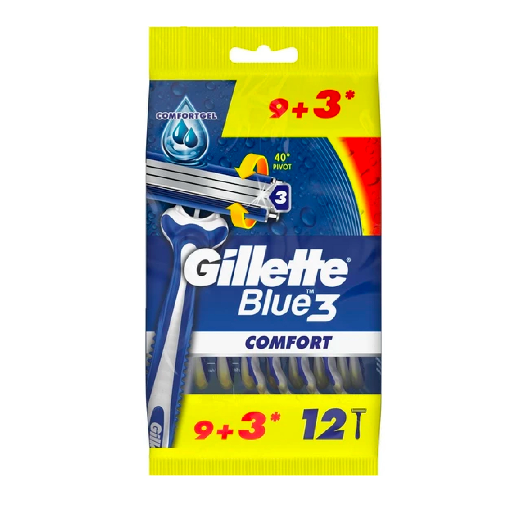 Gillette Blue 3 Comfort Kullan At Tıraş Bıçağı 9+3 12'li 7702018490608