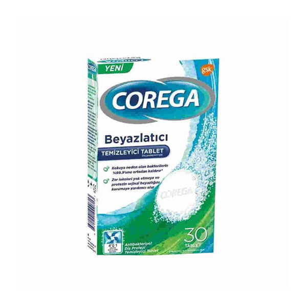 Corega Diş Protezi Beyazlatıcı Temizleyici 30 Tablet
