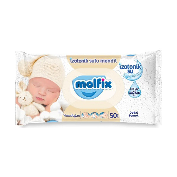 Molfix İzotonik Sulu Yenidoğan Islak Havlu Mendil 50li