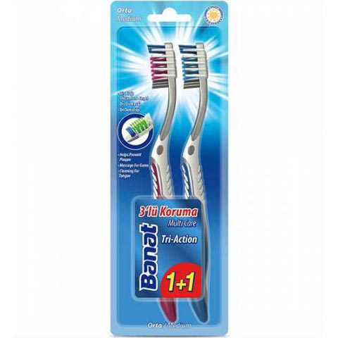 Banat Diş Fırçası Tri Action 1+1 Orta