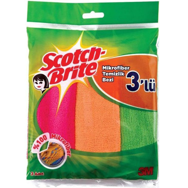 Scotch Brite Mikrofiber Temizlik Bezi Eko Paket 3'lü
