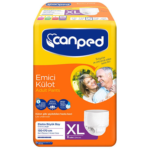 Canped Emici Külot Büyük Boy Hasta Bezi 8li Extra Large
