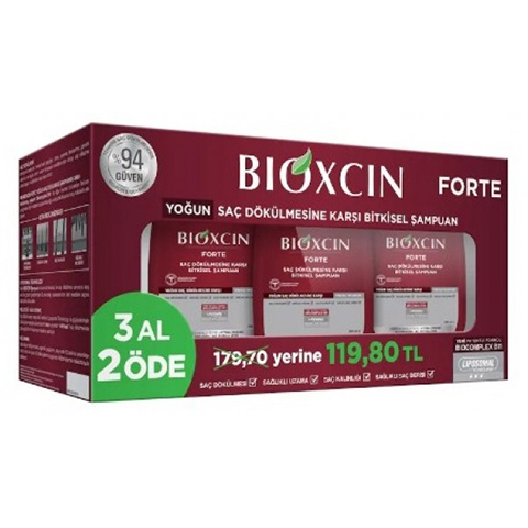 Bioxcin Forte Şampuan 300ml 3lü Tüm Saç Tipleri için