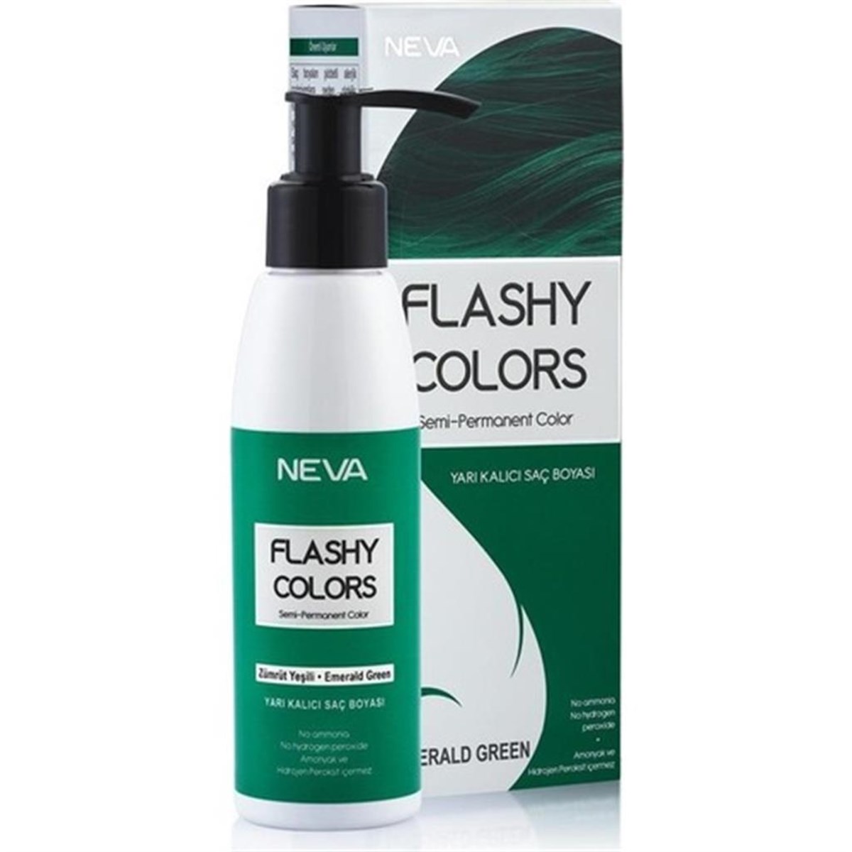 Neva Flashy Colors Yarı Kalıcı Saç Boyası Zümrüt Yeşili  - Emerald Green
