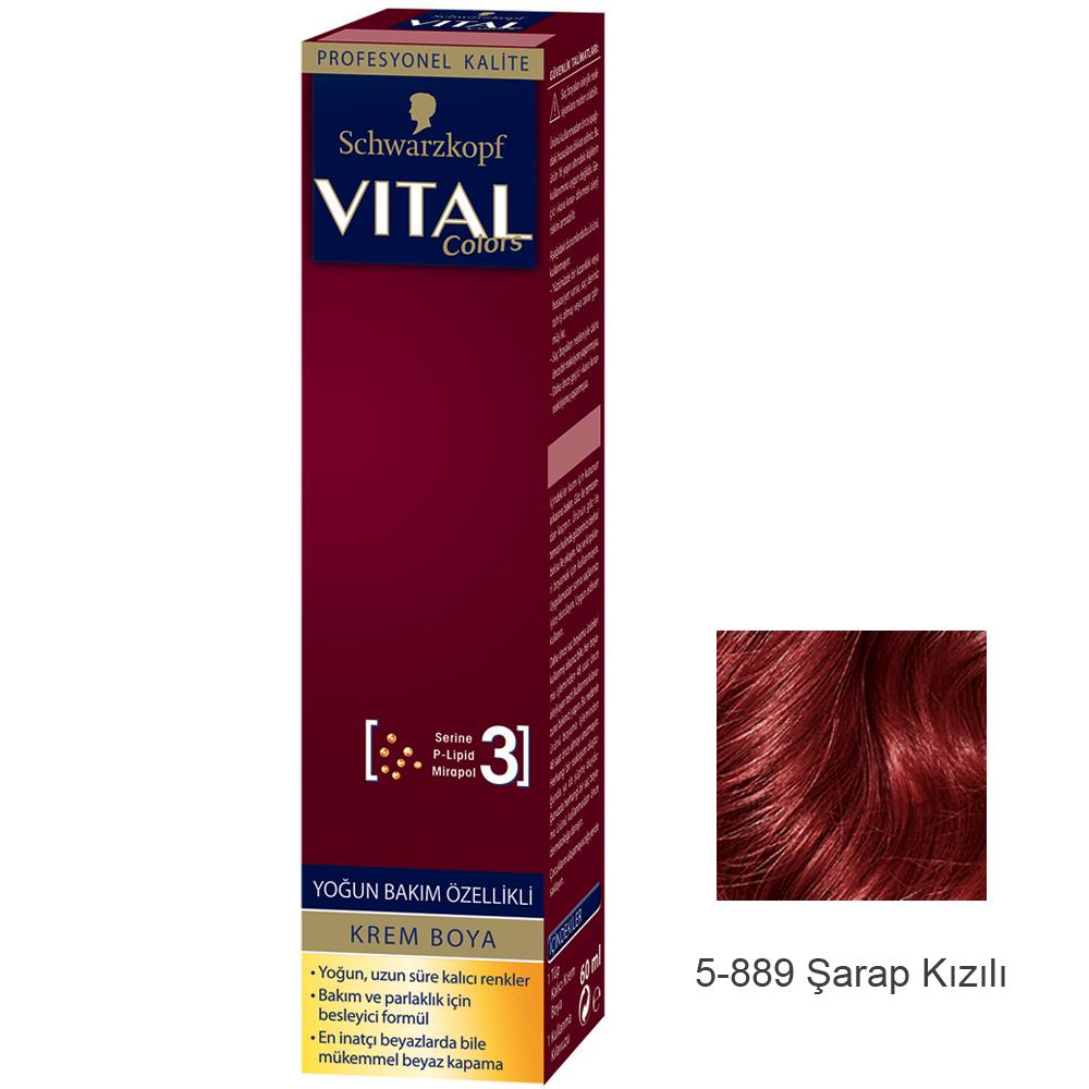 Vital Colors Saç Boyası Şarap Kızılı 5-889